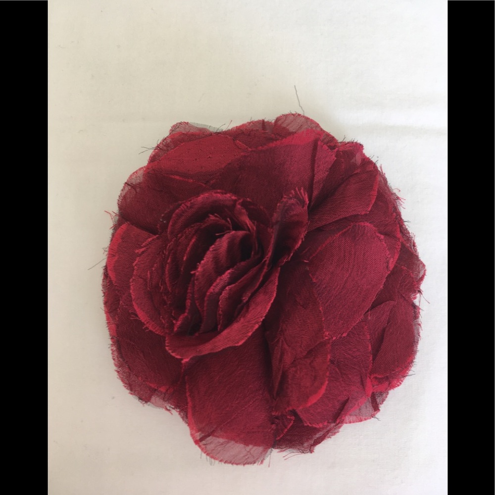 WHBM red rose hair barrette or pin